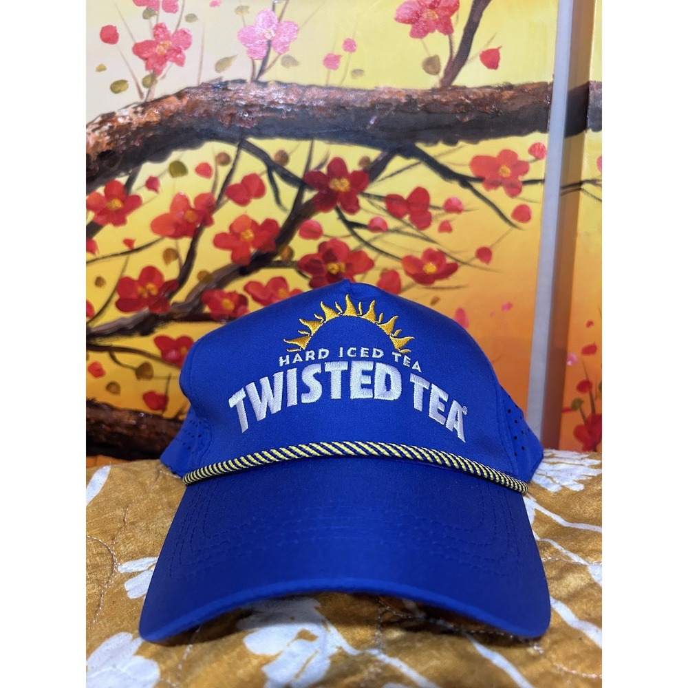 Twisted Tea Hat SnapBack Cap Sailor Trucker Hat Mesh Back Blue New No Tags Rare